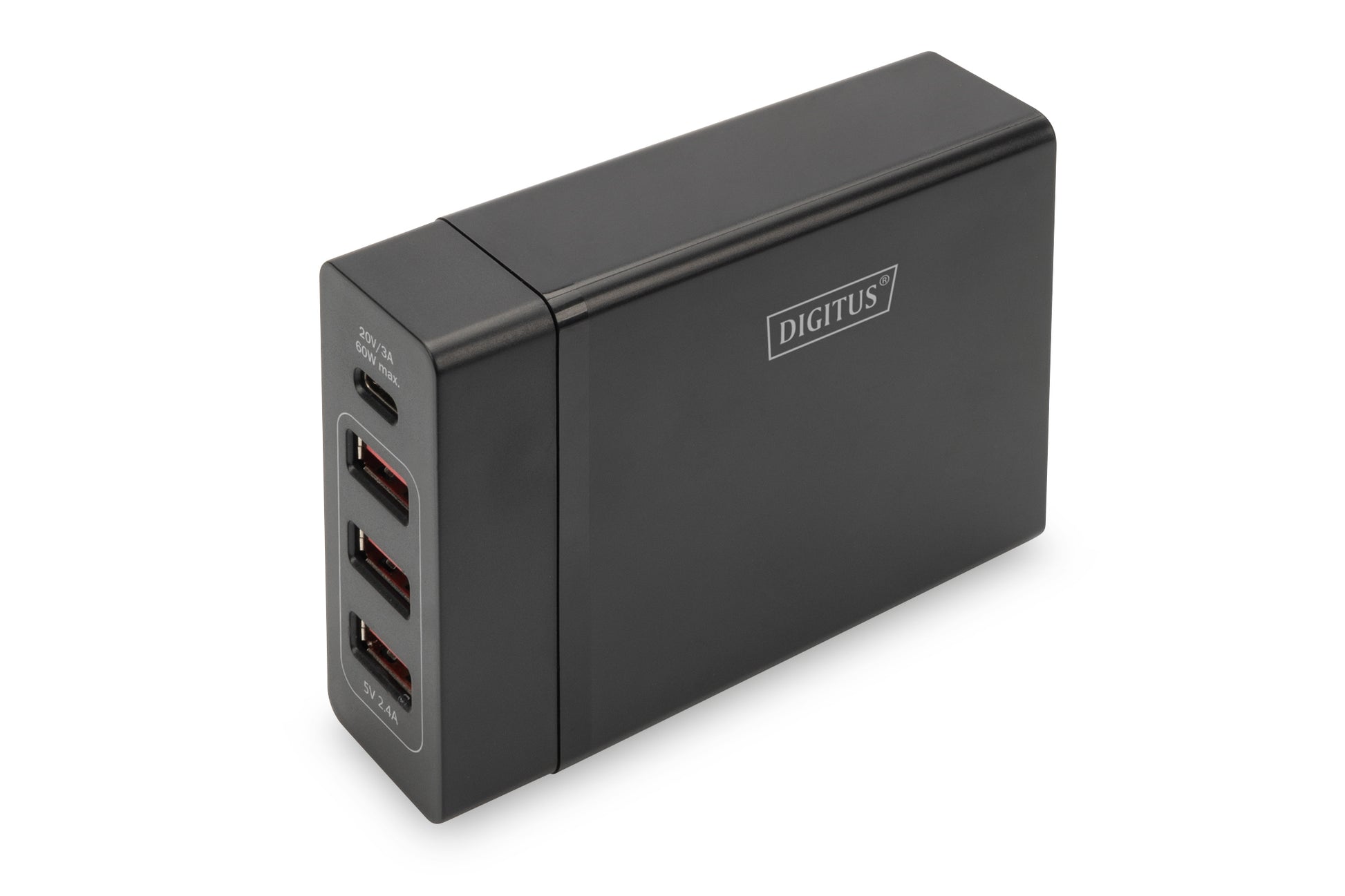 Digitus 4-Port Universal USB-Ladeadapter – 72 W, Schwarz