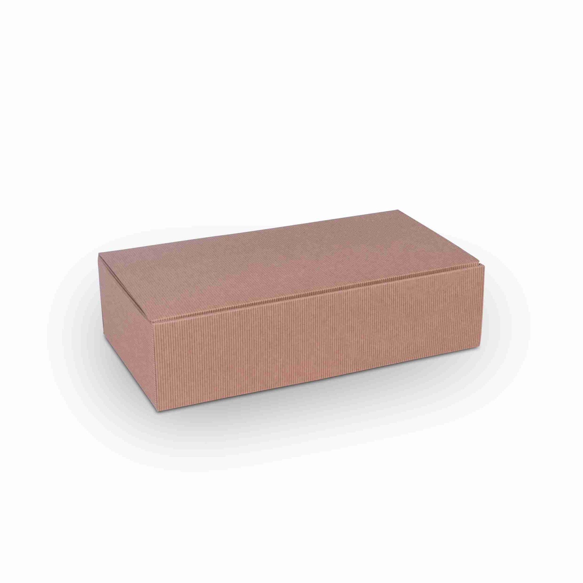 Model Weinpräsentkarton braun – Innenmass 180 × 90 × 360 mm – für 2 Flaschen – 1 Palette (500 Stk.)