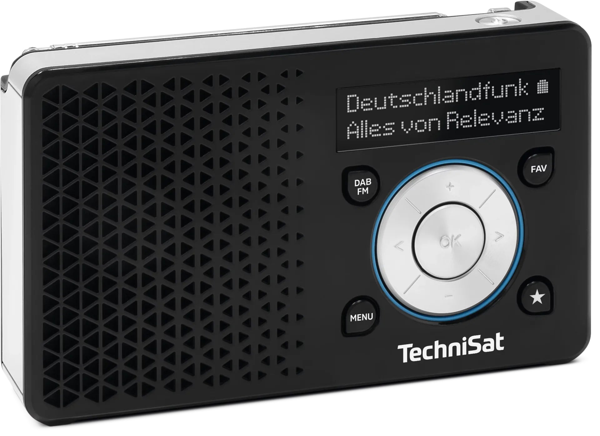 TechniSat DigitRadio 1 A – Tragbares DAB+ Radio, UKW, 10 h Akku – Schwarz/Silber