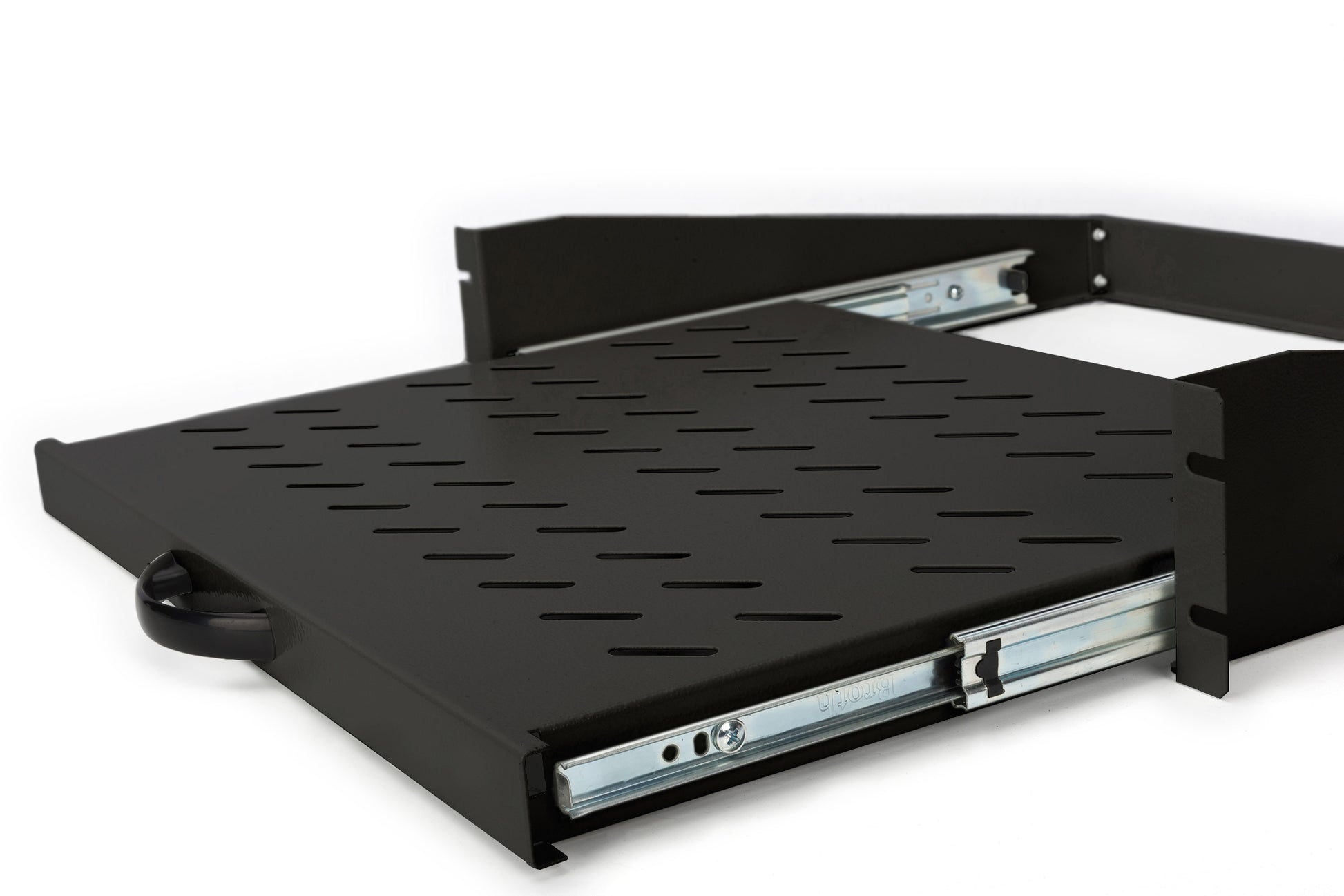 Digitus Rack-Regalboden 19", ausziehbar – 2U – 483 × 367 × 88 mm – 30 kg – schwarz – Stahl