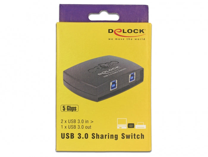 DeLOCK USB-Adapter USB-B auf USB-A – USB 3.2 Gen 1 (5 Gbit/s) – LED-Anzeigen, Tasten – Schwarz