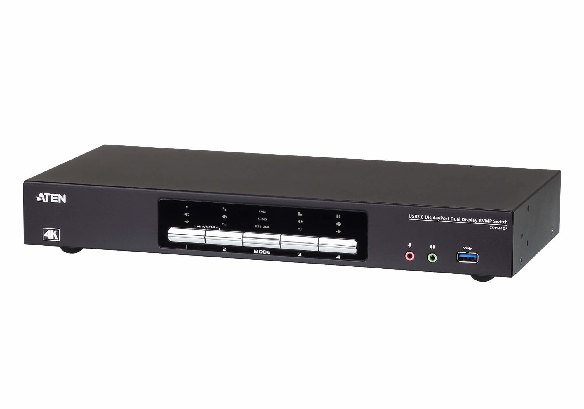 ATEN CS1944DP – KVM-Switch 4×1, DisplayPort/USB 3.2 Gen 1, 4K (4096 × 2160), Dual-View