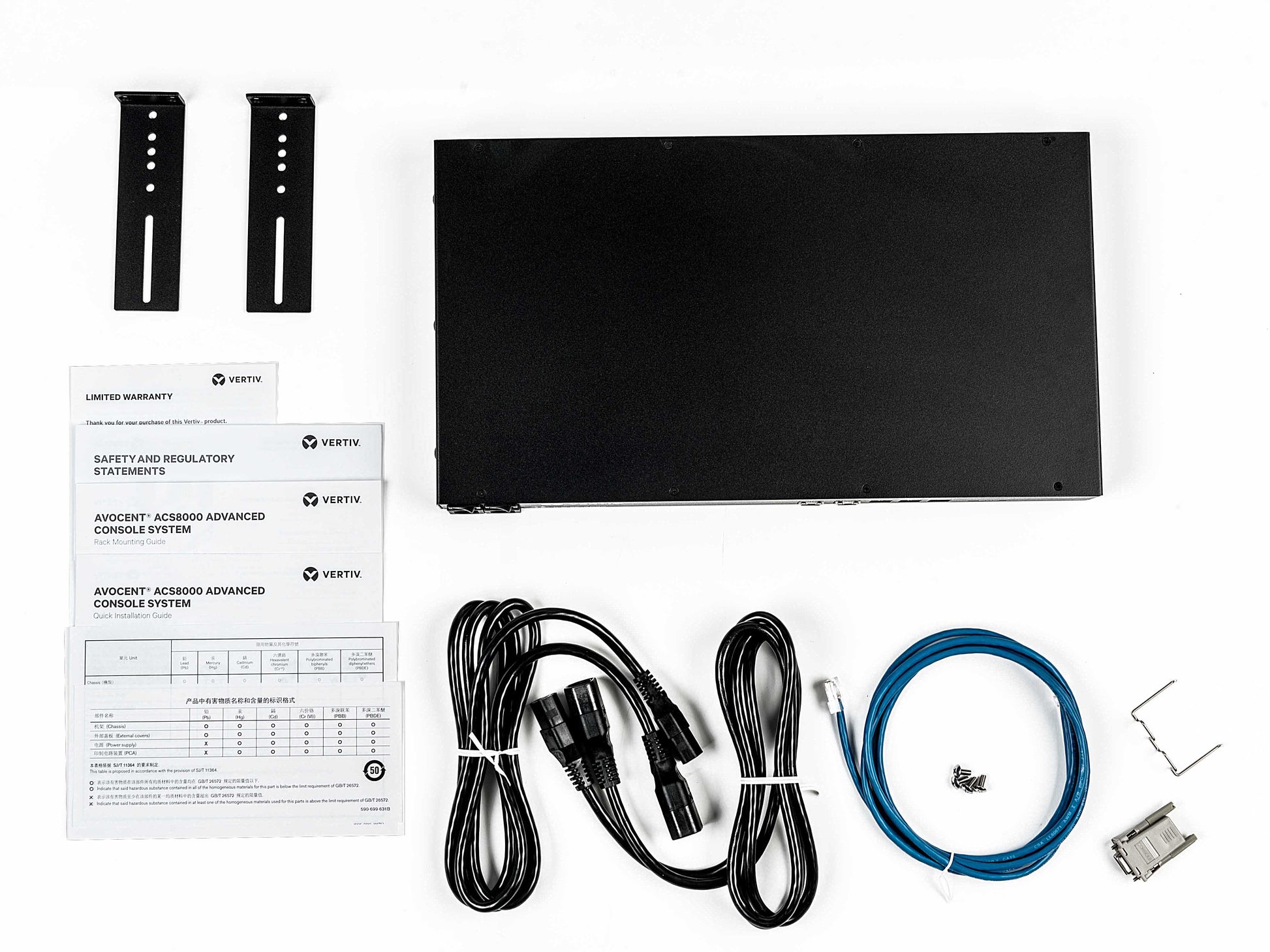 Vertiv ACS8048MDAC-404 – Konsolen-System – 48×seriell, 2×RJ45, 2×SFP, Internes Modem, 1U, Schwarz