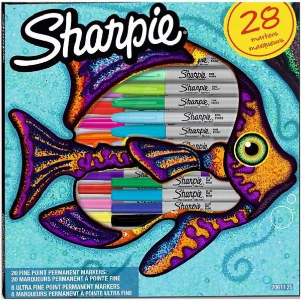 Sharpie 2061125 Permanentmarker – Rundspitze – Mehrfarbig – 28er-Set