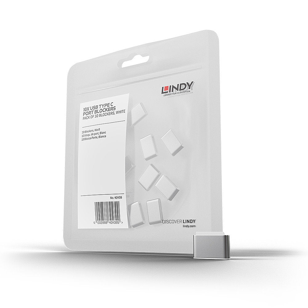 Lindy USB-C-Portblocker – 10er Pack, Weiss