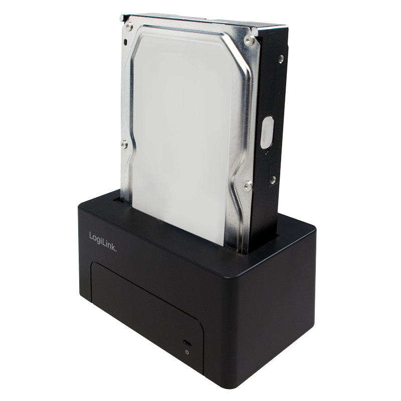 LogiLink QP0027 Festplatten-Dock SATA zu USB-C – 2,5"/3,5", 1 Laufwerk, 10 Gbit/s – für Windows/Mac/Linux