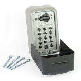 Master Lock Schlüsselsafe 5426EURD-DE – Elektronikschloss – 0,1 l – Wassergeschützt – Wandmontage – Grau