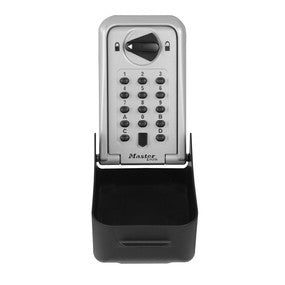 Master Lock Schlüsselsafe 5426EURD-DE – Elektronikschloss – 0,1 l – Wassergeschützt – Wandmontage – Grau