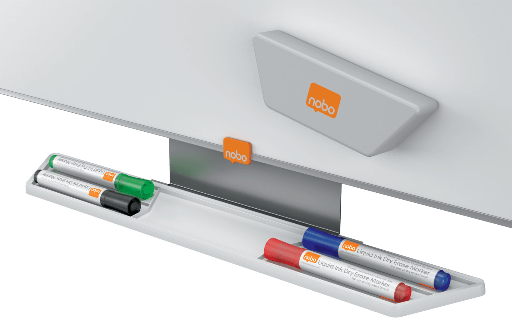 Nobo Non-Permanent-Marker Glasboard – Rundspitze 3 mm – sortiert – 4er-Set – trocken abwischbar