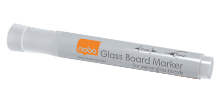 Nobo Non-Permanent Marker – Rundspitze 3 mm – Weiss – 4er-Set – trocken abwischbar