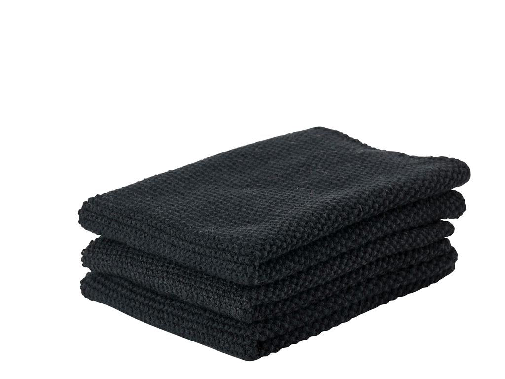 Zone Denmark Abwaschlappen – schwarz, 27 × 27 cm, Baumwolle, 3er-Set