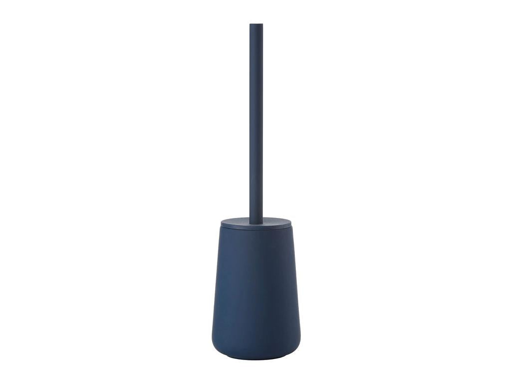 Zone Denmark Nova One – WC-Bürstenset – Keramik, Blau, Soft-Touch-Oberfläche, H 37 cm, Ø 10,3 cm