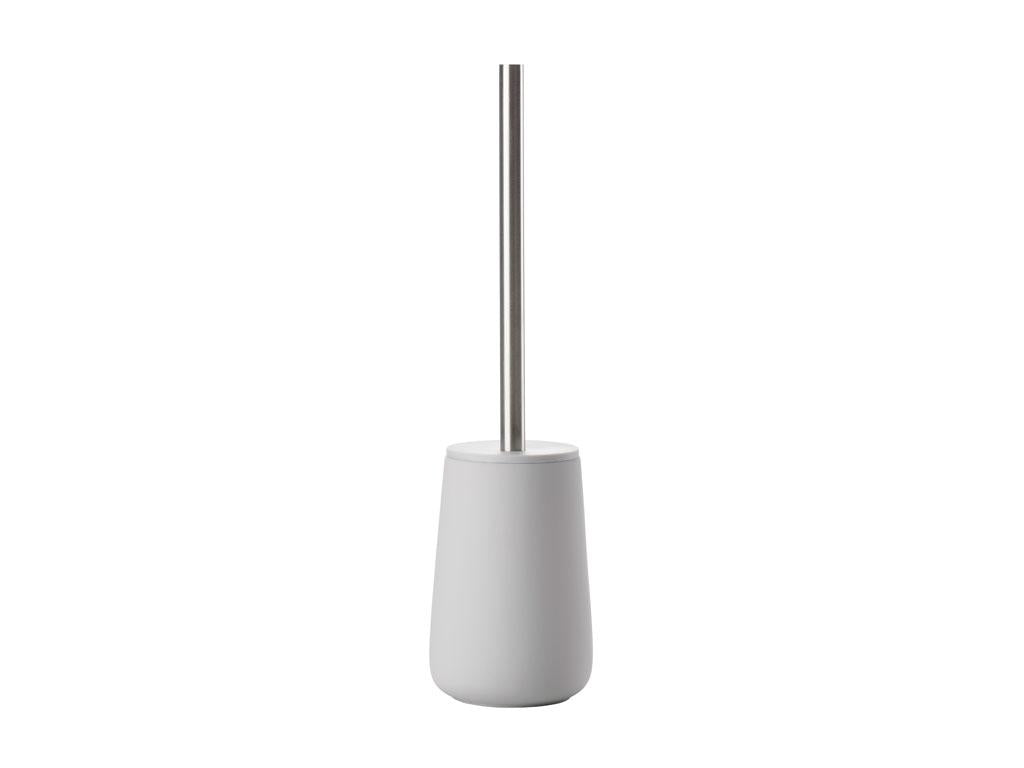 Zone Denmark WC-Bürstenset – Keramik, Edelstahl, Hellgrau, H 37 cm, Ø 10,3 cm