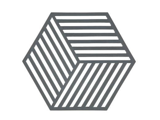 Zone Denmark Hexagon – Topfuntersetzer 16 × 14 × 0,9 cm, Silikon, Grau