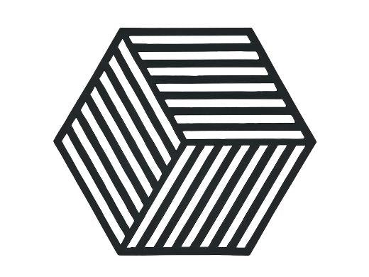 Zone Denmark Hexagon – Topfuntersetzer 16 × 14 × 0,9 cm, Silikon, schwarz