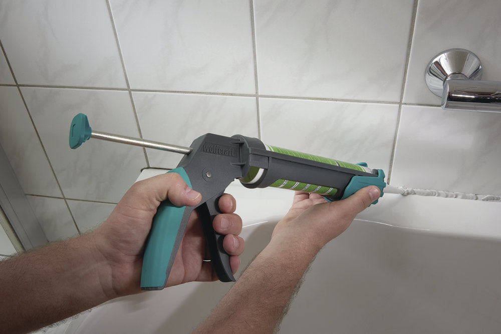 wolfcraft GmbH Wolfcraft MG200 ERGO Kartuschenpistole – 310 ml, Pressdruck 130 kg, tropffrei – für Acrylglas & Silikon