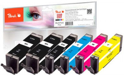 Peach Tintenpatronen-Multipack PGI-550/CLI-551, kompatibel – für Canon Pixma IP 7200 Serie und andere