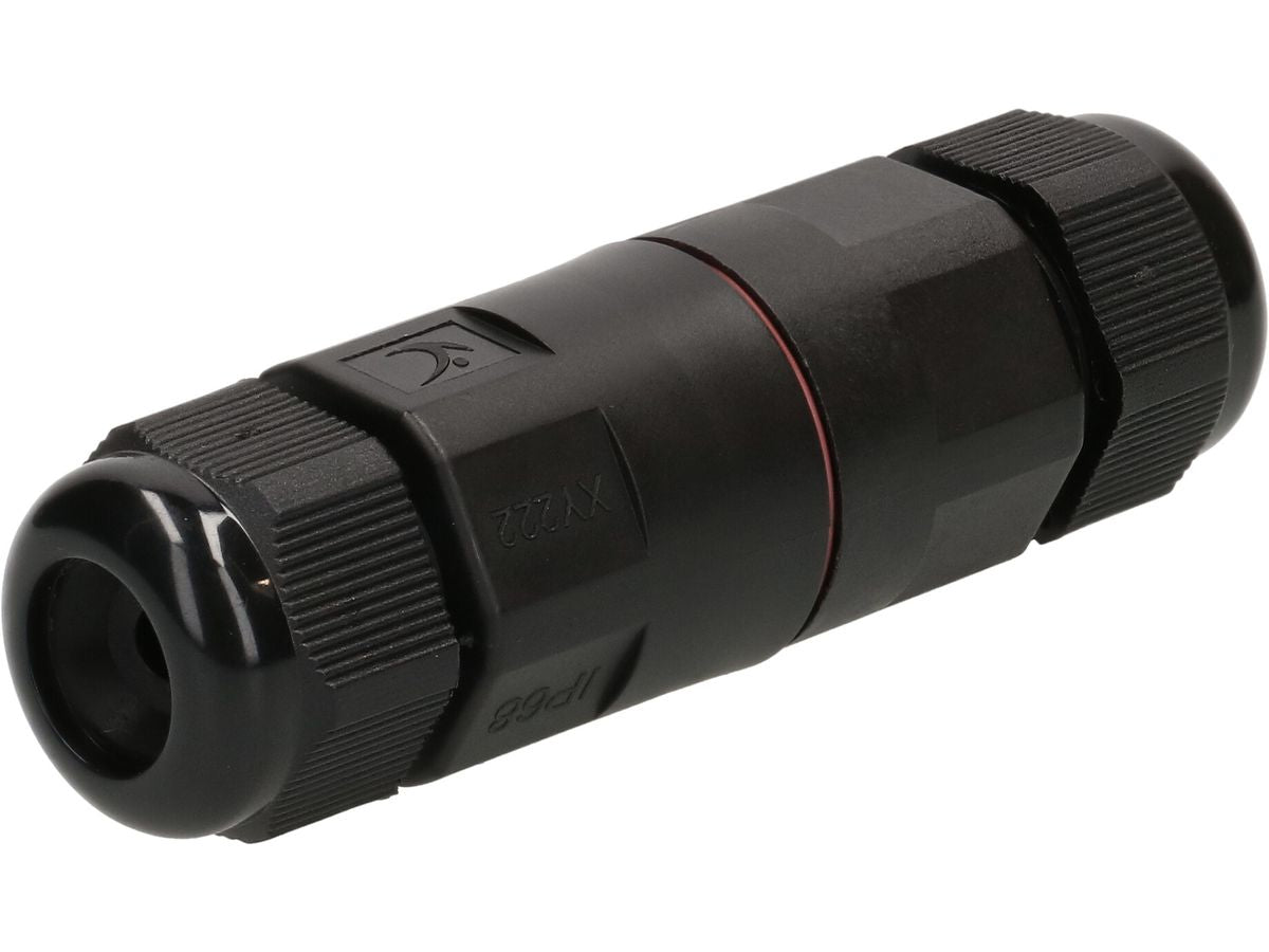 Max Hauri AG Max Hauri Kabelverbinder, IP68, 3-polig, 16 A, 250 V, Schraubklemme, 91×30 mm – schwarz