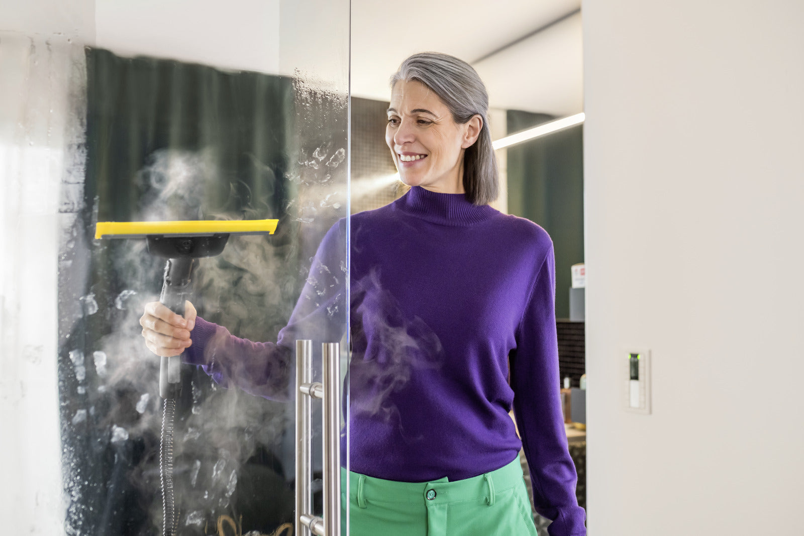 Kärcher Fensterdüse Comfort – Glas-Aufsatz, Schwarz, Grau, Gelb – für SC 1, SC 2, SC 3 und andere, 1 Stück
