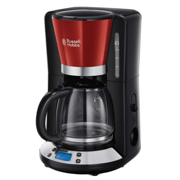 Russell Hobbs Filterkaffeemaschine – 10 Tassen, 1,25 l, Karaffe, Rot, 28 × 40 × 25,6 cm