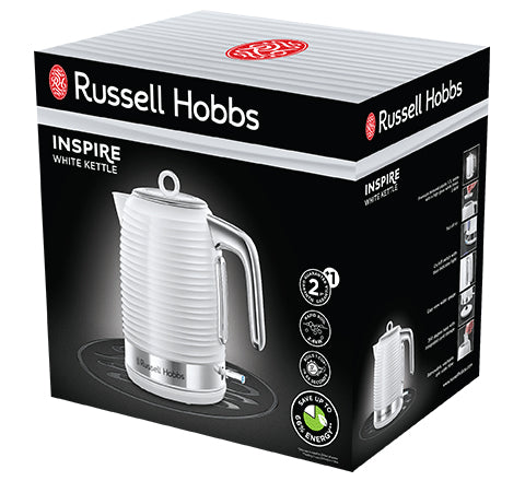 Russell Hobbs Inspire Wasserkocher – 1,7 l, Kunststoff, Weiss, 24360-70