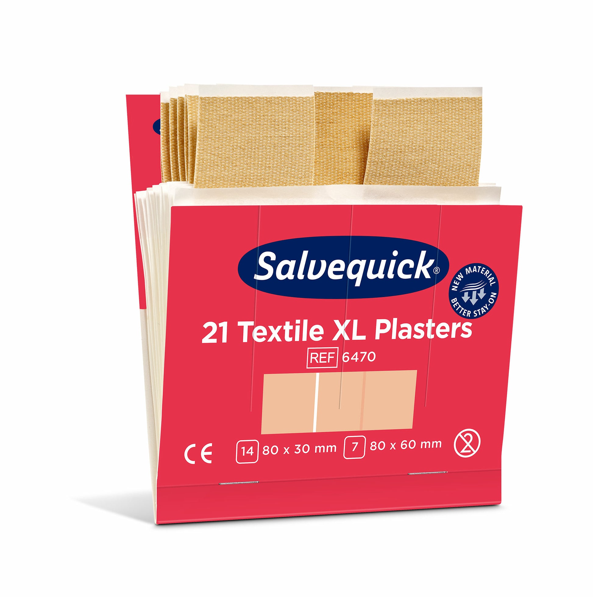 Cederroth Salvequick Pflaster-Nachfüllpackung – 66 × 22 mm, 21 Stück, für Salvequick-Spender