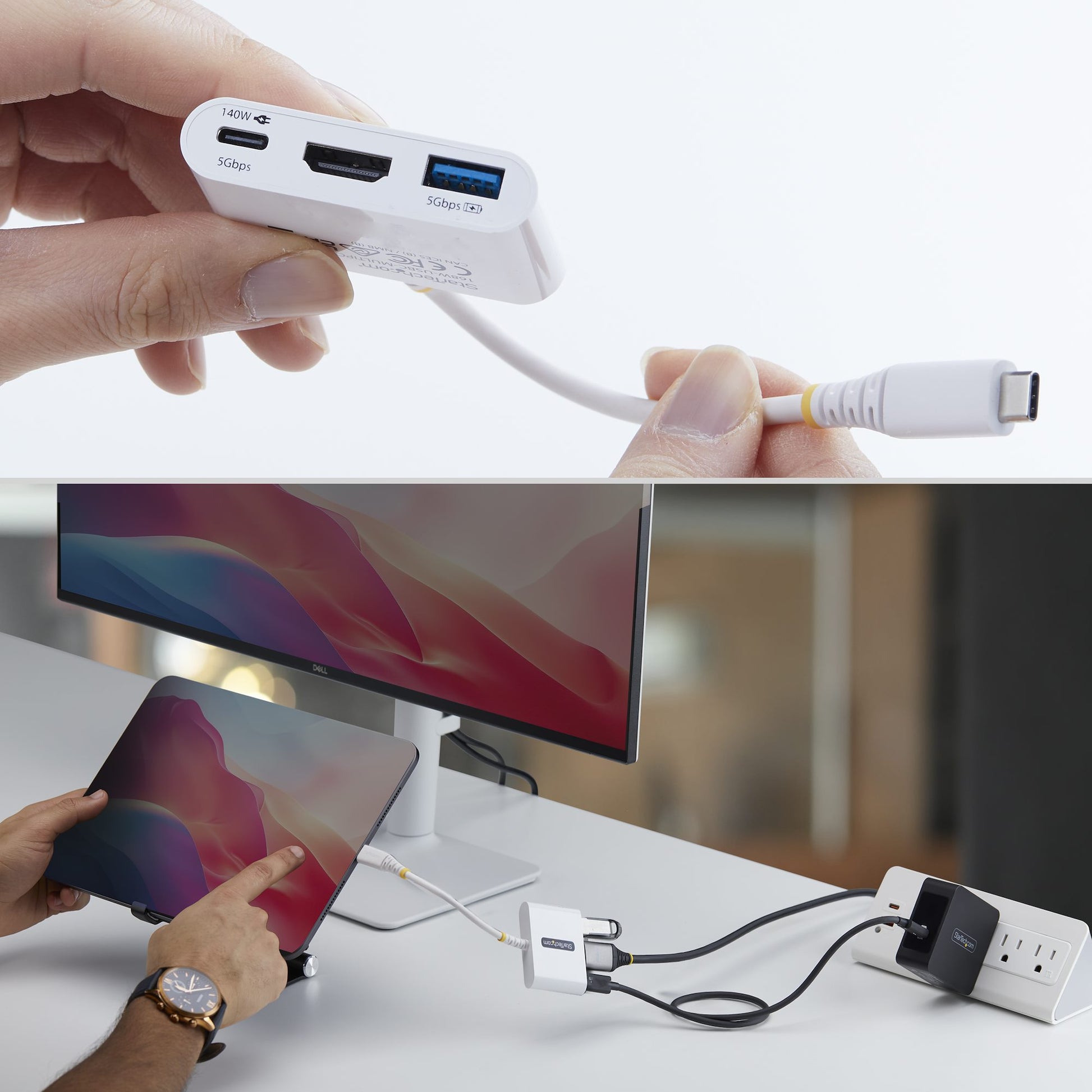 StarTech.com 168W USB-C Multiport-Adapter – USB-C, 1× HDMI, 1× USB-A, 140 W PD, für Mac/iPad/Windows