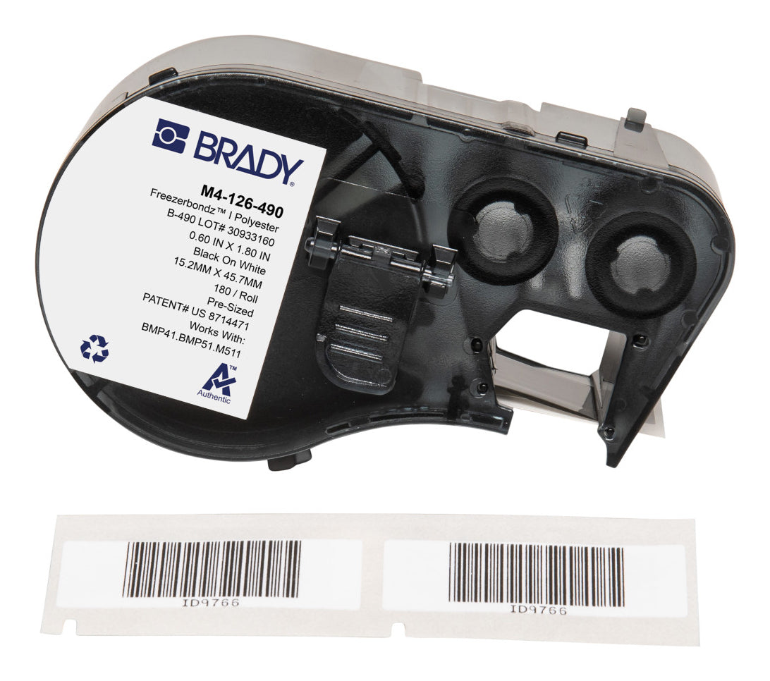 Brady People ID Brady – Etiketten (Rolle) 46 × 15 mm – Polyester – Thermotransfer – 180 Etiketten/Rolle – für BMP41/BMP51/BMP5