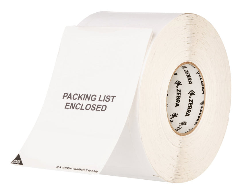 Zebra Selbstklebende Druckeretiketten Z-Slip, 168 mm × 152 mm, weiss, Polyester, Permanent, 2 Rollen