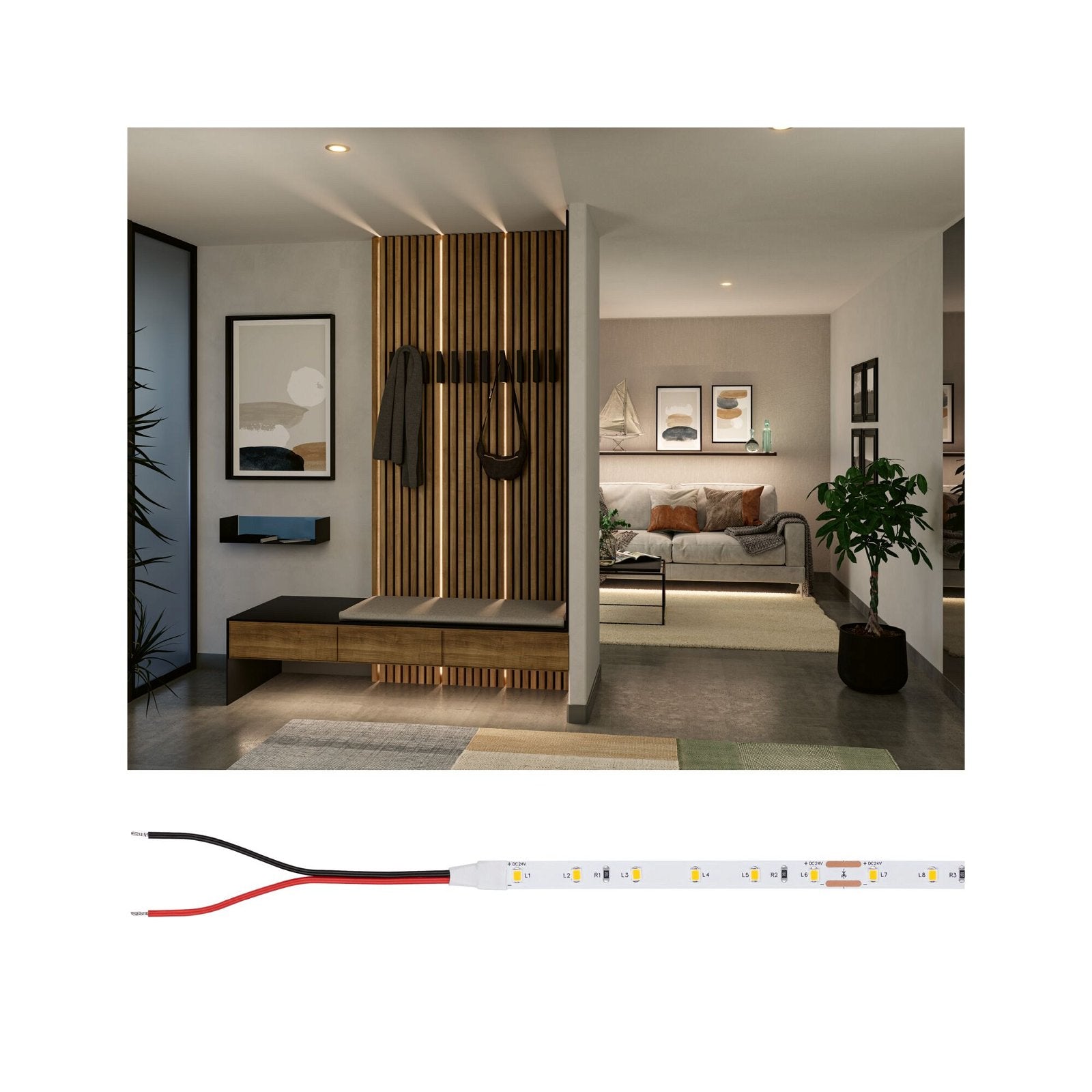 Paulmann LED-Strip – 5 m, 2100 lm, 20 W, 4000 K, Neutralweiss, dimmbar, weiss