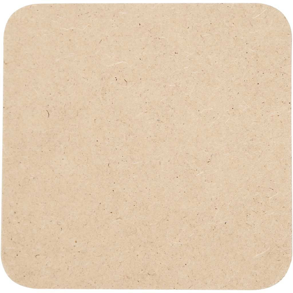 Creativ Company Untersetzer – 6er Set, 10 × 10 × 0,3 cm, Holz, Braun
