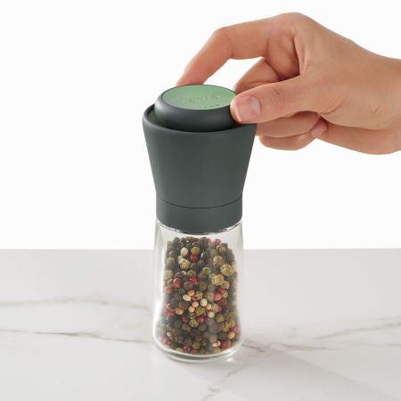 Lékué Salz- und Pfeffermühle 15,2 cm, Glas, Grau/Transparent, für Salz und Pfeffer