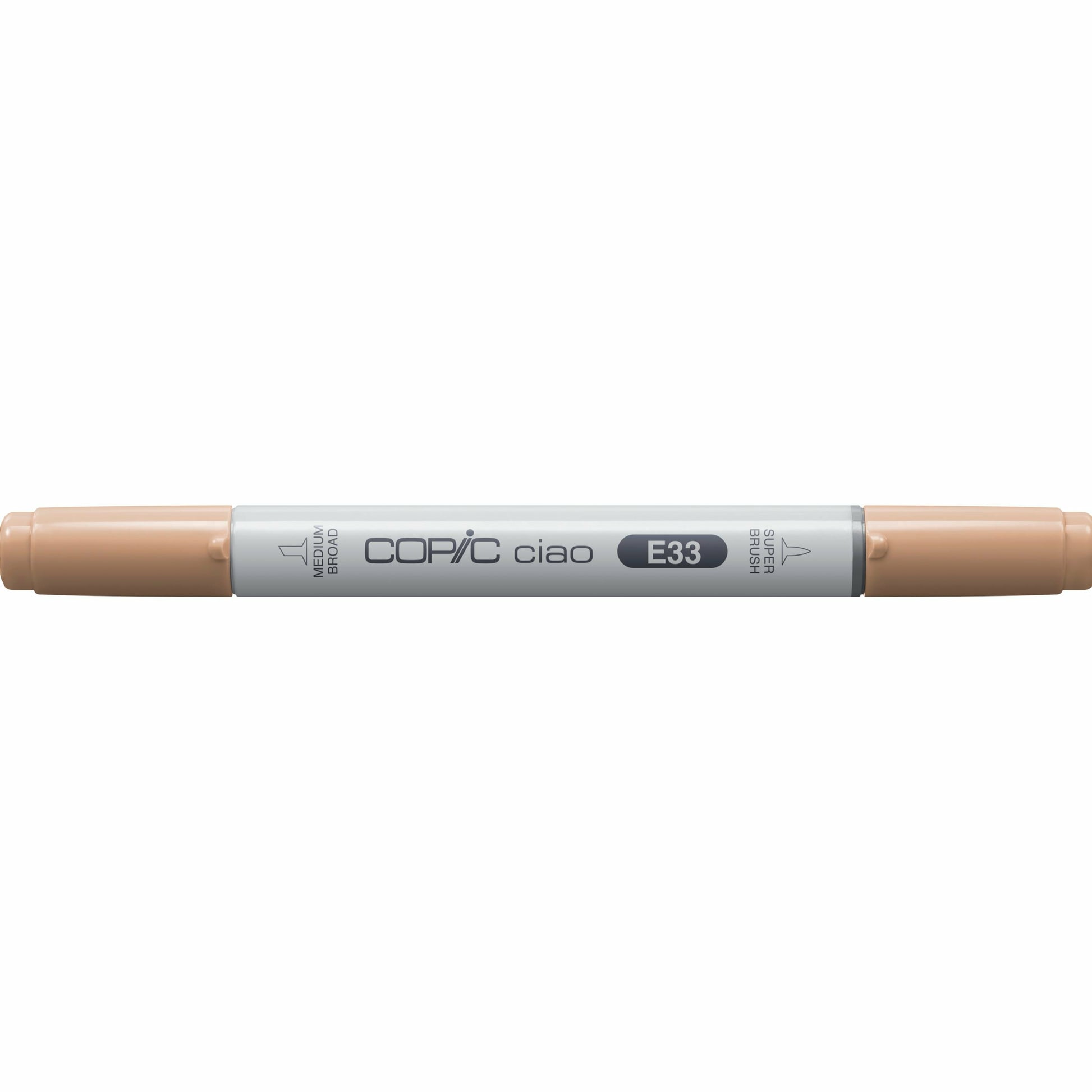 Copic Ciao Pinselstift, Doppelspitze – Pinsel + Keilspitze, alkoholbasiert, beige