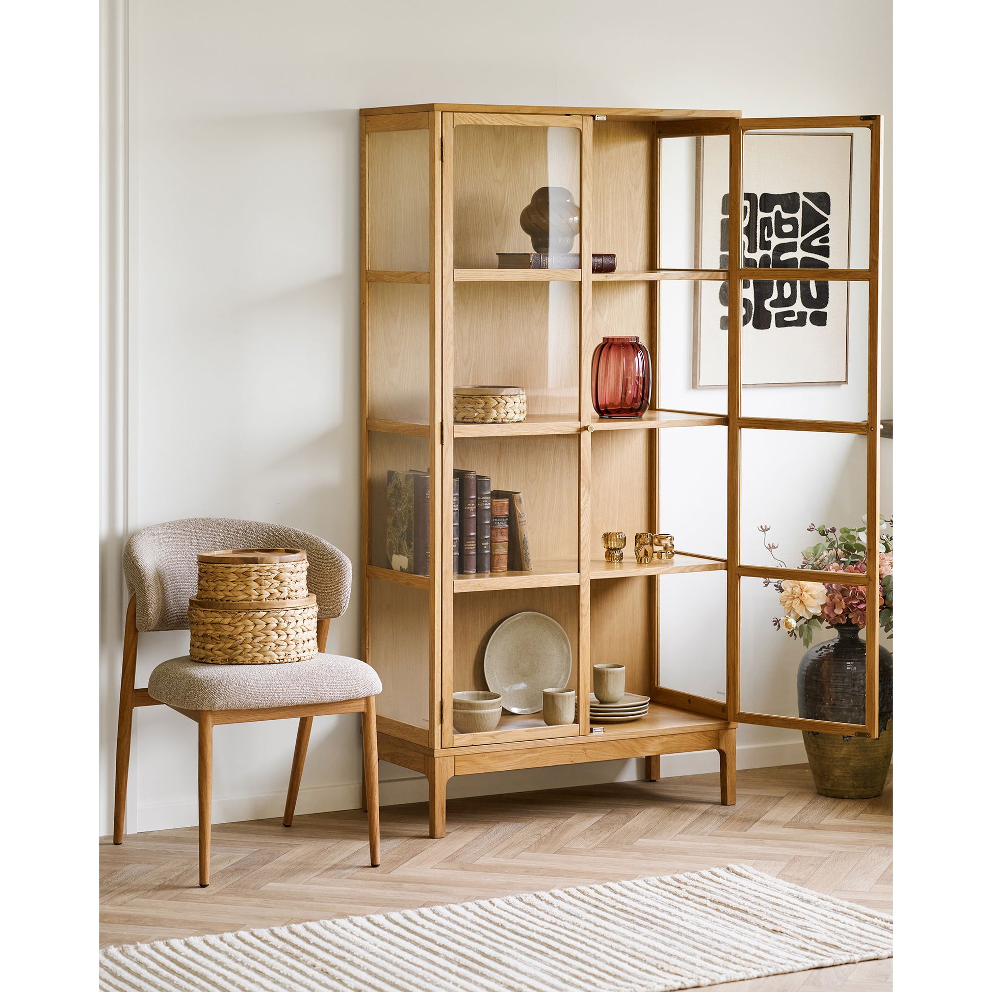 House Nordic Aufbewahrungskorb 3er Set – Wasserhyazinthe – Beige – 300 × 150 × 300 mm