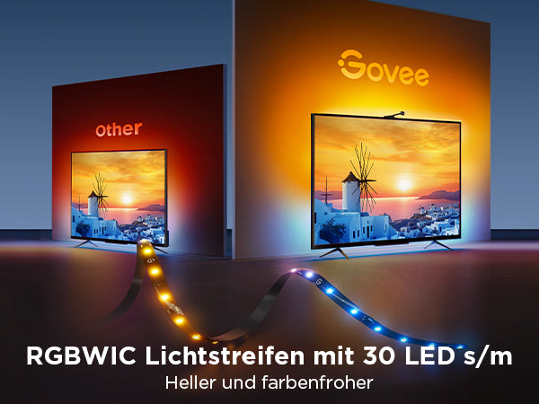 Govee Envisual H6098 TV-Backlight-Set – RGBIC, Wi‑Fi + Bluetooth – für 55–65" TVs – Schwarz