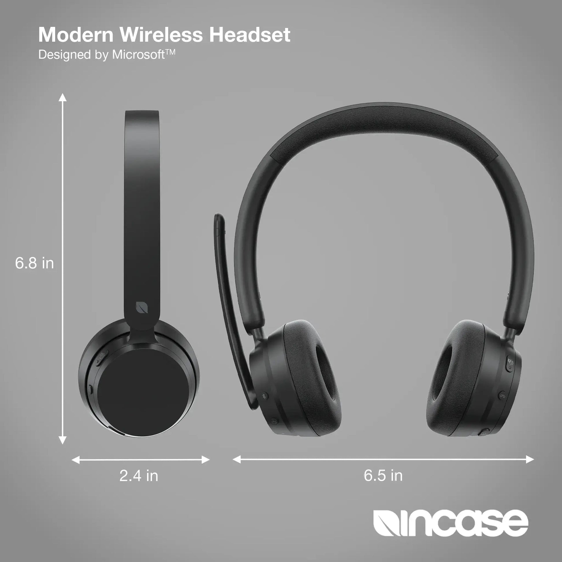 Incase Modernes Wireless Headset Office-Headset – Over-Ear, Stereo, BT, Schwarz