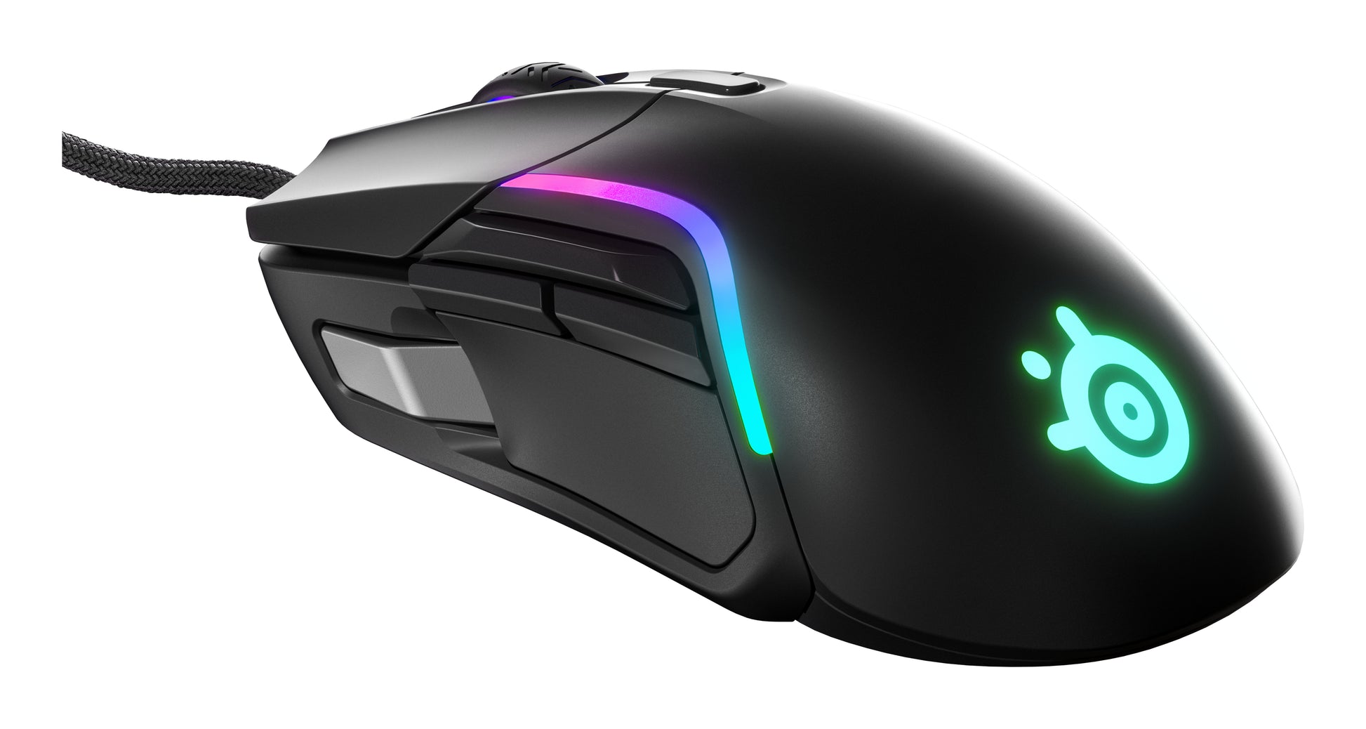 SteelSeries Rival 5 Gaming-Maus – kabelgebunden, für Rechtshänder, RGB-Beleuchtung, IP54, schwarz/grau