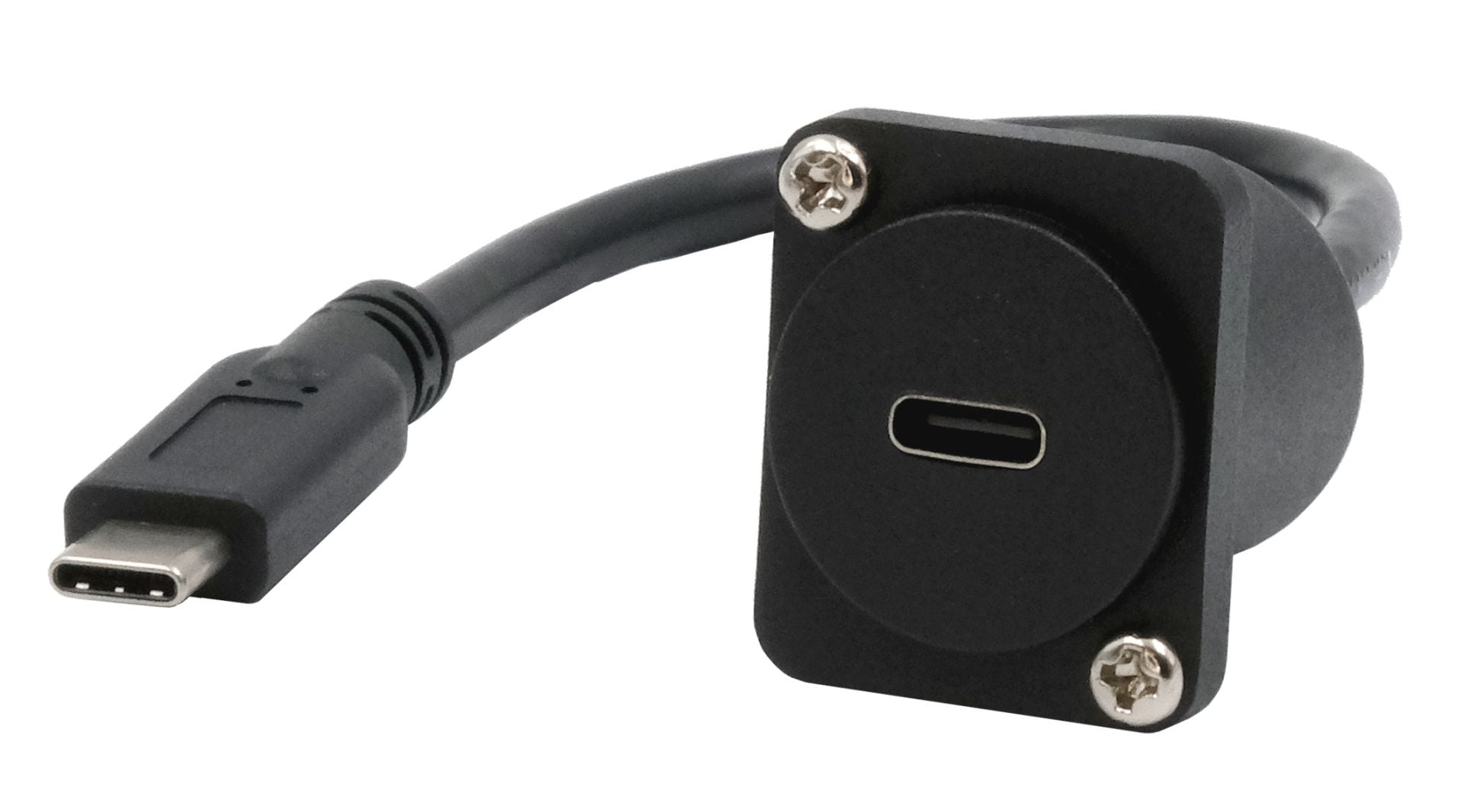 EXSYS USB-Adapter USB-C auf USB-C – USB 3.2 Gen 2 (10 Gbit/s) – 0,2 m – PD 100 W – Schwarz