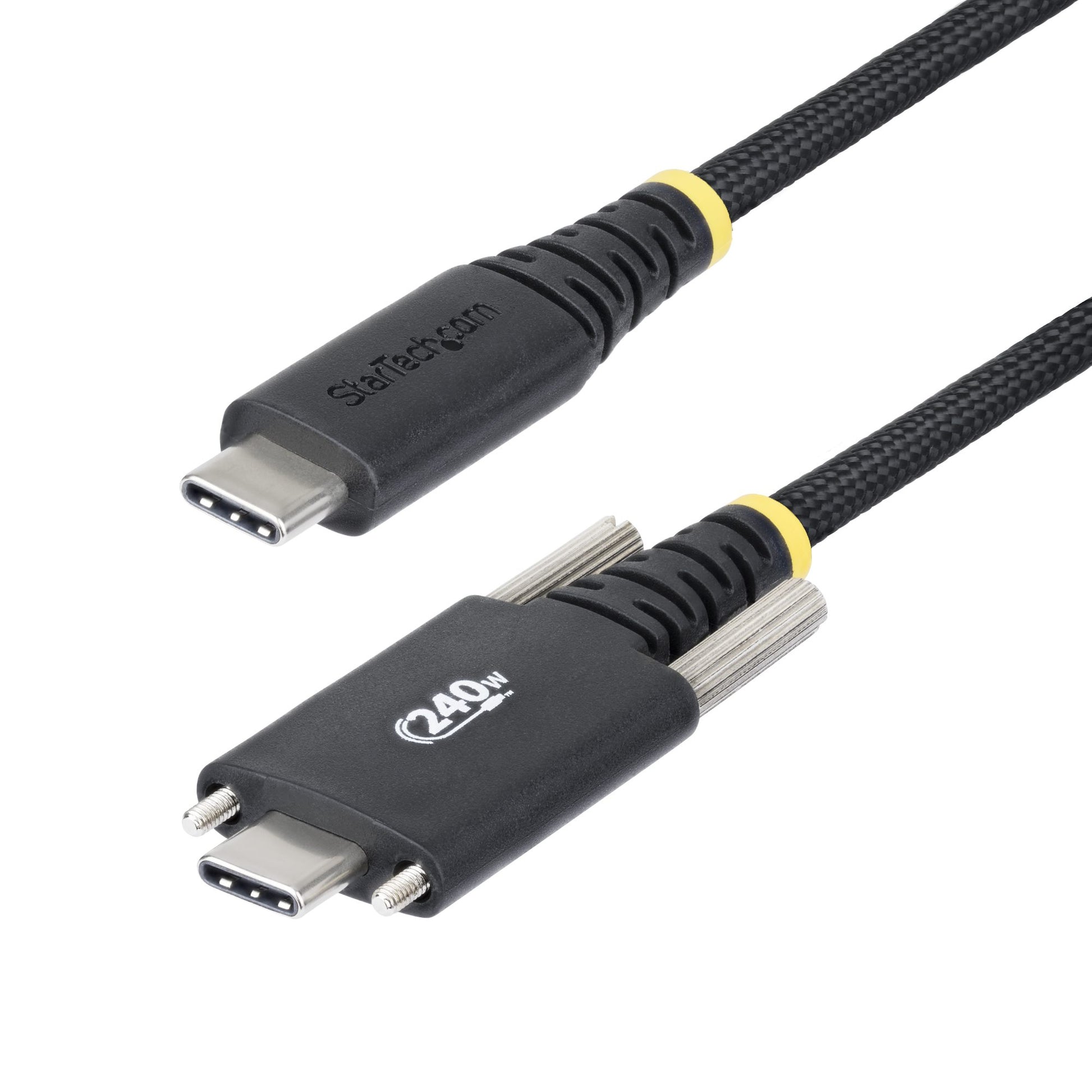 StarTech.com USB-C auf USB-C Kabel – USB 2.0 (480 Mbit/s) – 3 m – PD 240 W – Geflochten – Schwarz