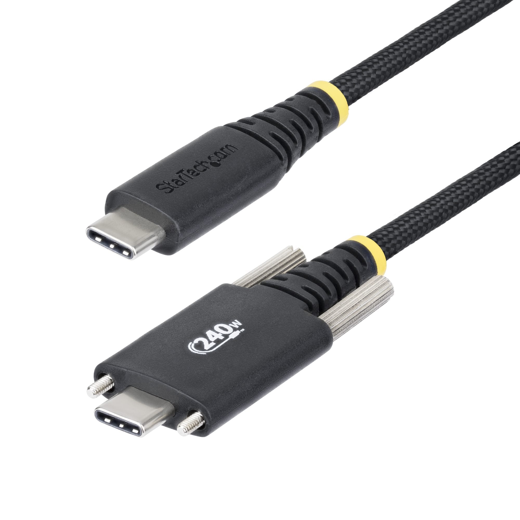 StarTech.com USB-C auf USB-C Kabel – USB 2.0 (480 Mbit/s) – 3 m – PD 240 W – Geflochten – Schwarz