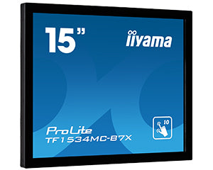 iiyama TF1534MC-B7X – Monitor, 15", 1024 × 768 (XGA), TN, Touch, 60 Hz, 370 cd/m², VESA 100 × 100, Schwarz