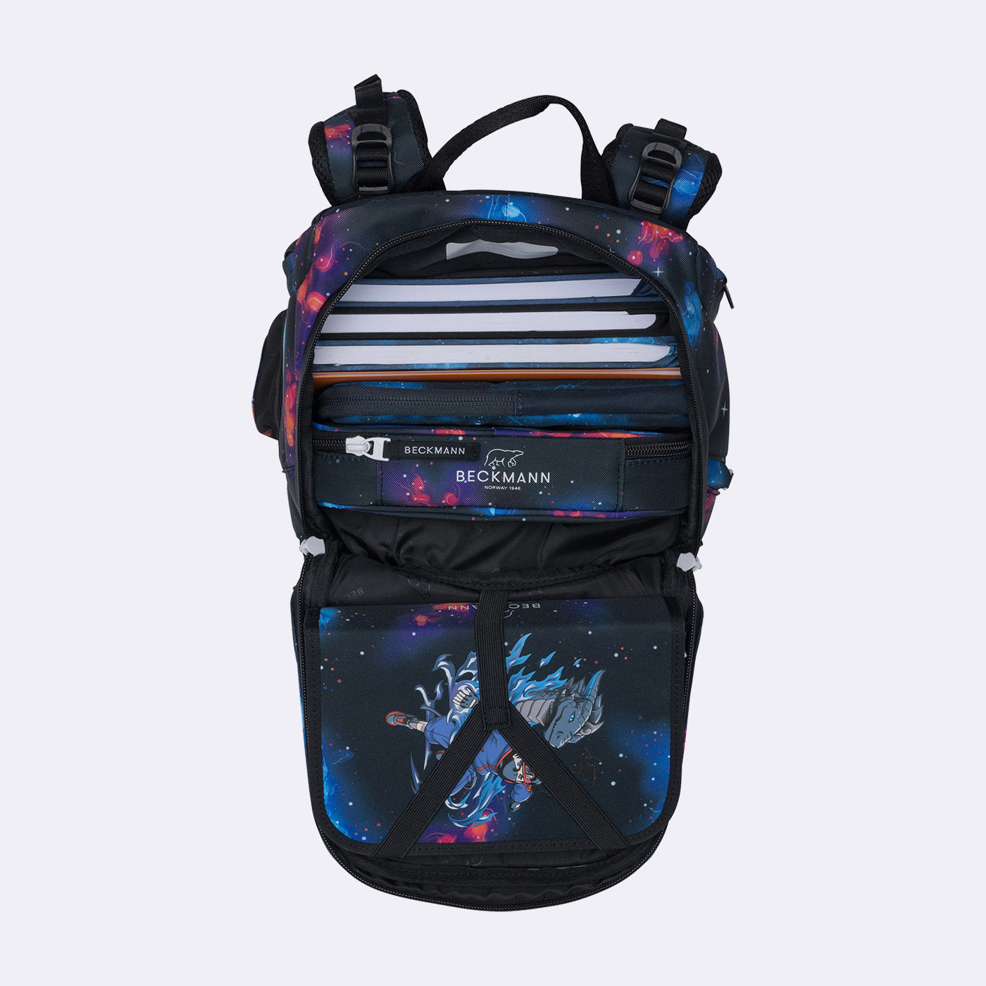 Beckmann Schulrucksack Active Air FLX – 6-teilig – Ninja Elements