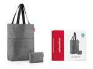 Reisenthel Stofftasche Polyester, Motiv Twist Silver, 470×440×170 mm – 2 Stück
