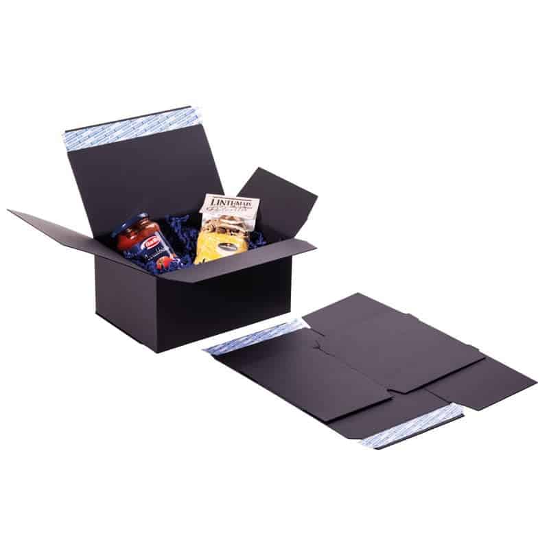 Brieger Versandkarton – 250 × 170 × 120 mm, einwellig (2,5 mm), selbstklebend, schwarz, Aufreissband