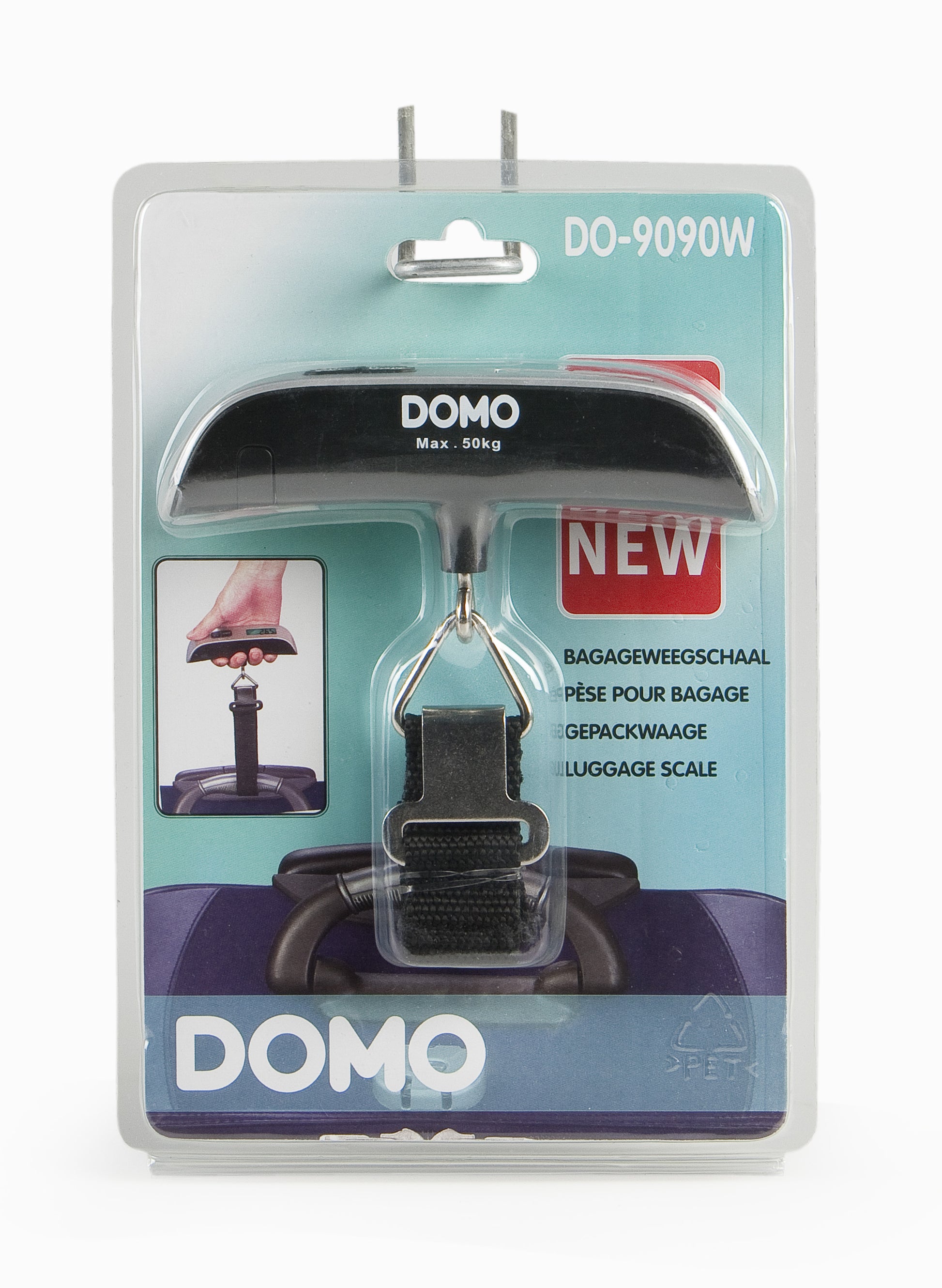 Domo Kofferwaage DO9090W – LCD-Display – bis 50 kg – silber