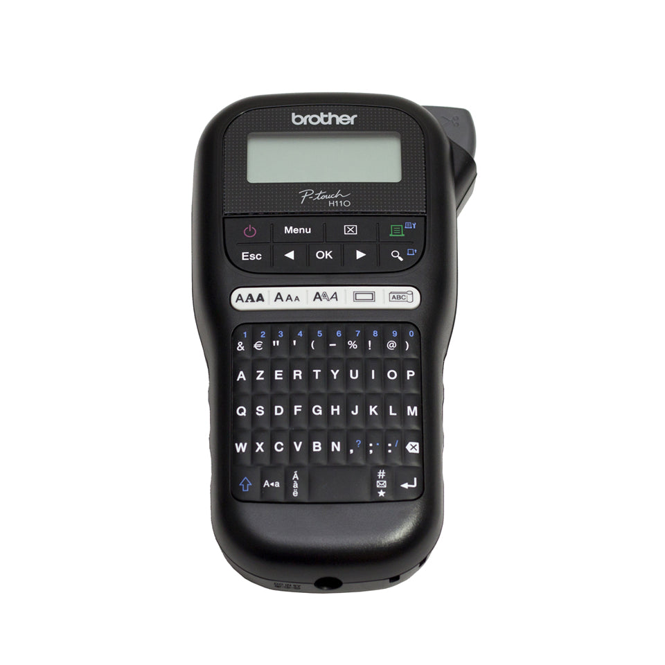 Brother H110 – Beschriftungsgerät für TZe-Bänder 3,5–12 mm, 20 mm/s, LC-Display