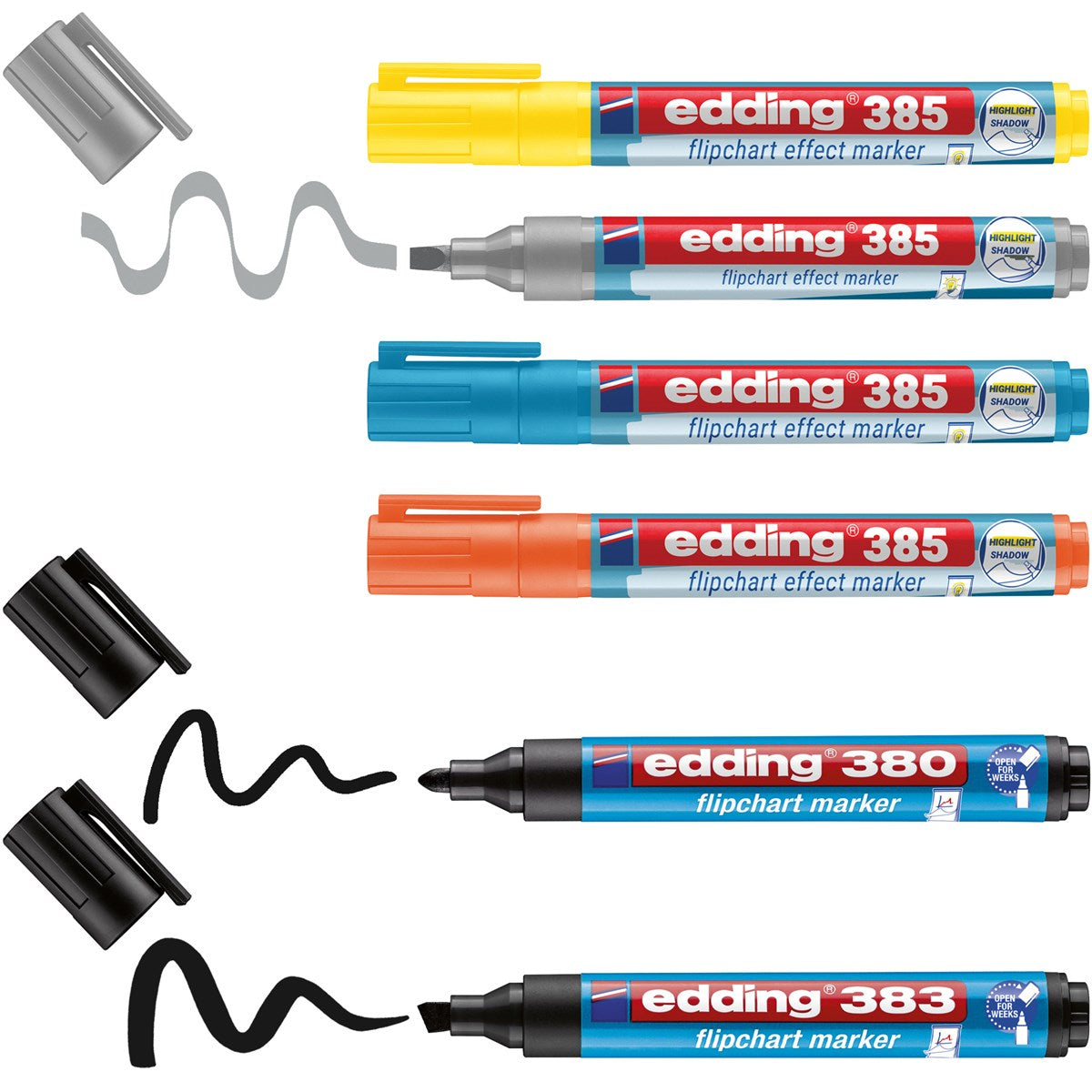Edding Flipchart-Marker – sortiert – 6er-Set – nachfüllbar
