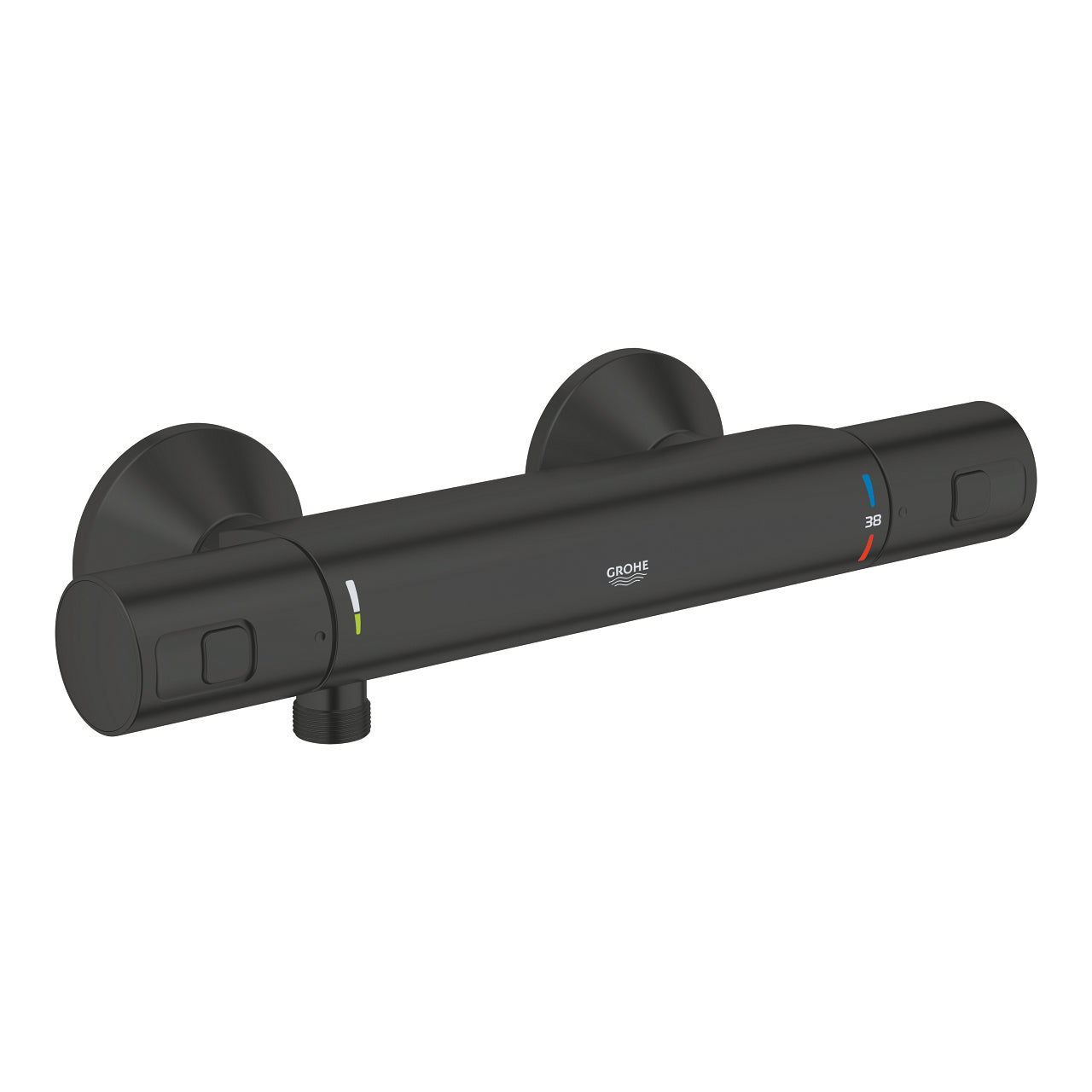 GROHE Badebatterie (Unterputz) Precision Flow – 30,4×7,3×7 cm, Metall, Aufputz, Schwarz