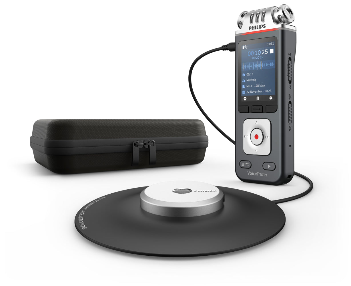 Philips VoiceTracer DVT8115 – Digitales Diktiergerät – 8 GB, mit Lautsprecher – Grau
