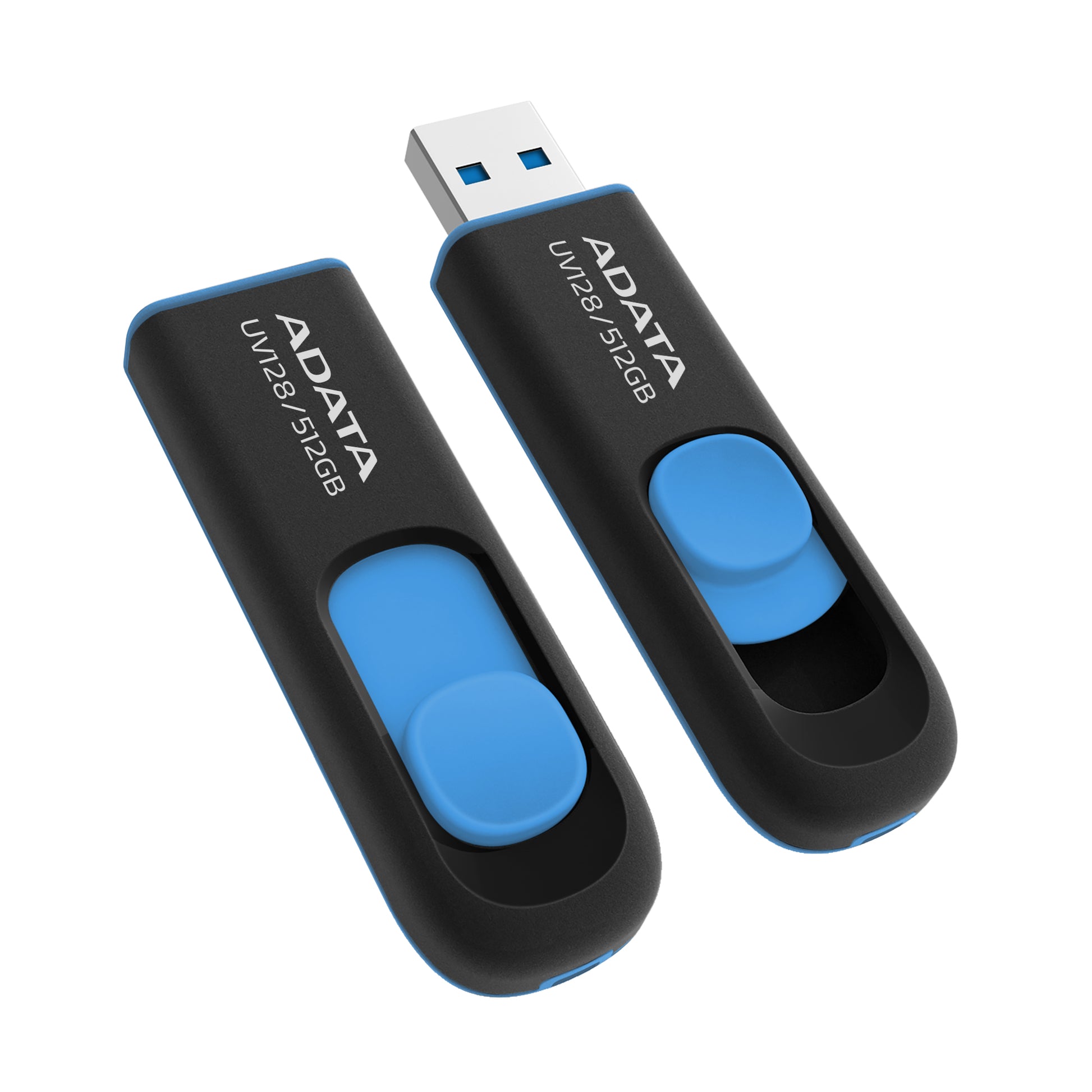 ADATA UV128 – 512 GB USB 3.2 Gen 1 Typ-A – 100 MB/s, Schwarz/Blau